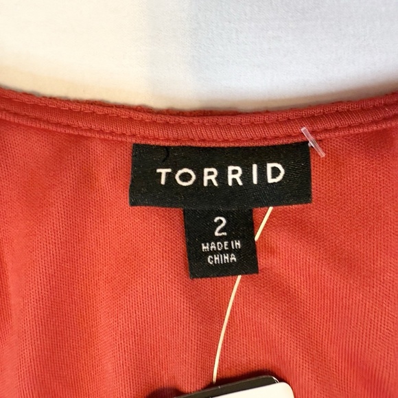 Torrid Plus Size 2 - 2X (18-20)  Mini Lace Fit Flare Dress Red 3/4 Sleeves NWT - Picture 13 of 16